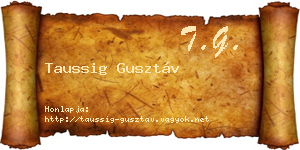 Taussig Gusztáv névjegykártya